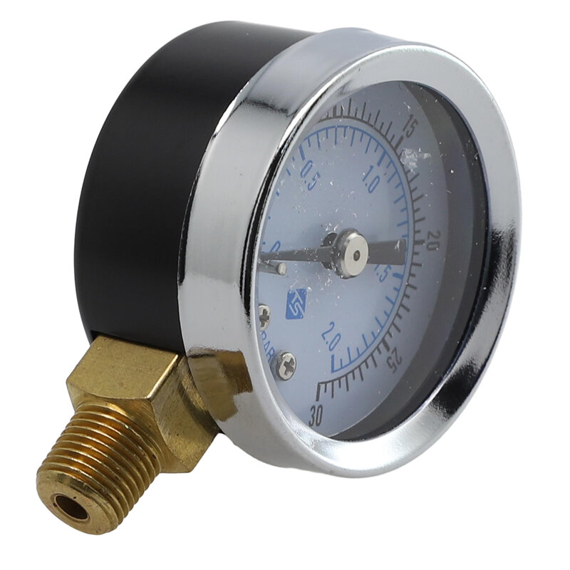 1 buah pengukur tekanan tekanan rendah untuk bahan bakar udara minyak Gas Air minyak pengukuran Gas 0-30psi 0-2bar Aksesori instrumen kompresor