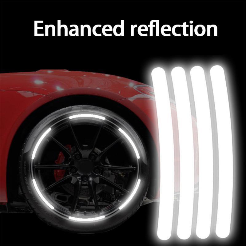 On Car Wheels Car Wheel Hub Reflective Sticker Reflective Creative Car Supplies For Auto Motorcycle Automobile Stylish