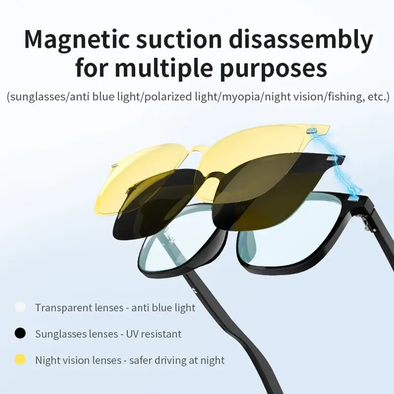 New G05-T3 smart glasses call stereo music hands-free smart sports anti-blue light sunglasses