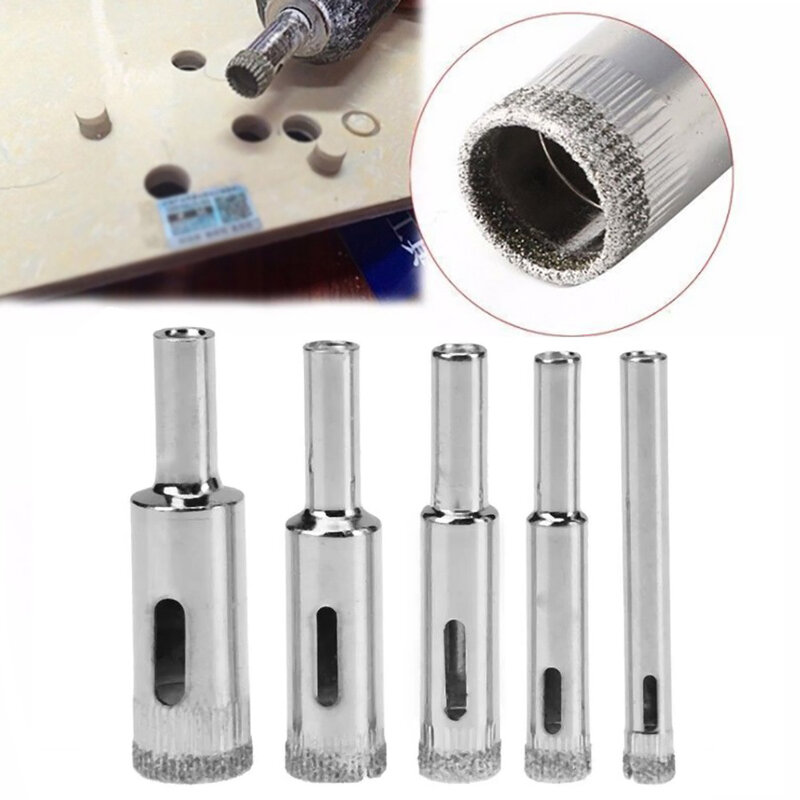5PCS 6-14mm Hole Saw Drill Bits Diamond For Glass Ceramic Tile Marble Cutting Plating Hole Drill Bits For Drilling Glass
