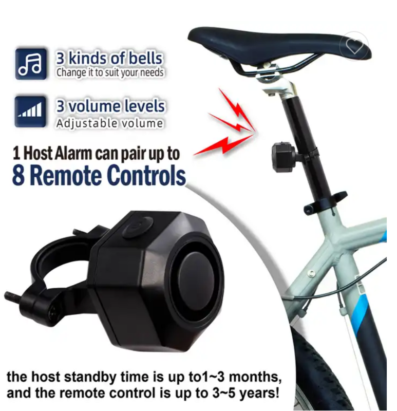 7ระดับความไว Self-Immobilizer กันน้ำจักรยานบ้านรถยนต์ไฟฟ้านาฬิกาปลุกสายไฟ-ฟรีการสั่นสะเทือน