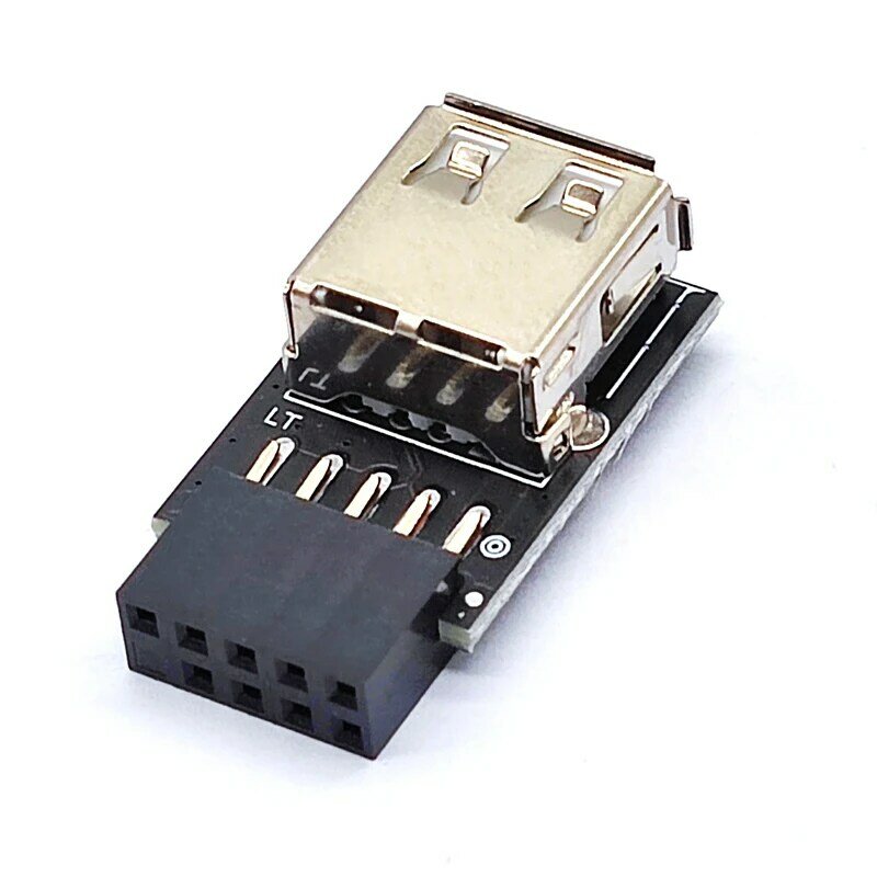 9pin para usb adaptador conector pc placa-mãe interna 9pin para usb 2.0 tipo um conversor fêmea para dongle sem fio rato receptor