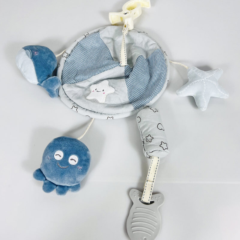 Noworodek grzechotki dla dzieci 0-12 miesięcy wózek łóżko podstawa do parasola nadmuchiwany dzwonek niemowlę mobilne zwierzęta kreskówkowe pluszowe zabawki chłopiec dziewczyna prezent