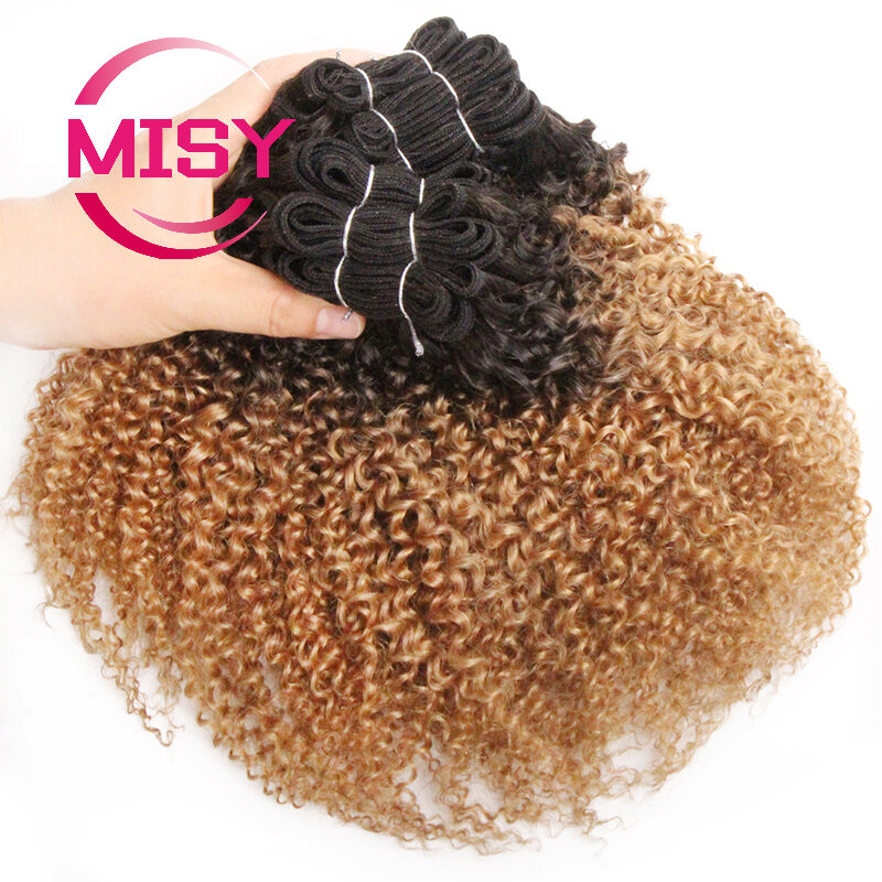 6 pçs/lote brasileiro jerry feixes de cabelo encaracolado 100% natural tecer cabelo humano para preto mulheres ombre pacotes cabelo remy extensão do cabelo