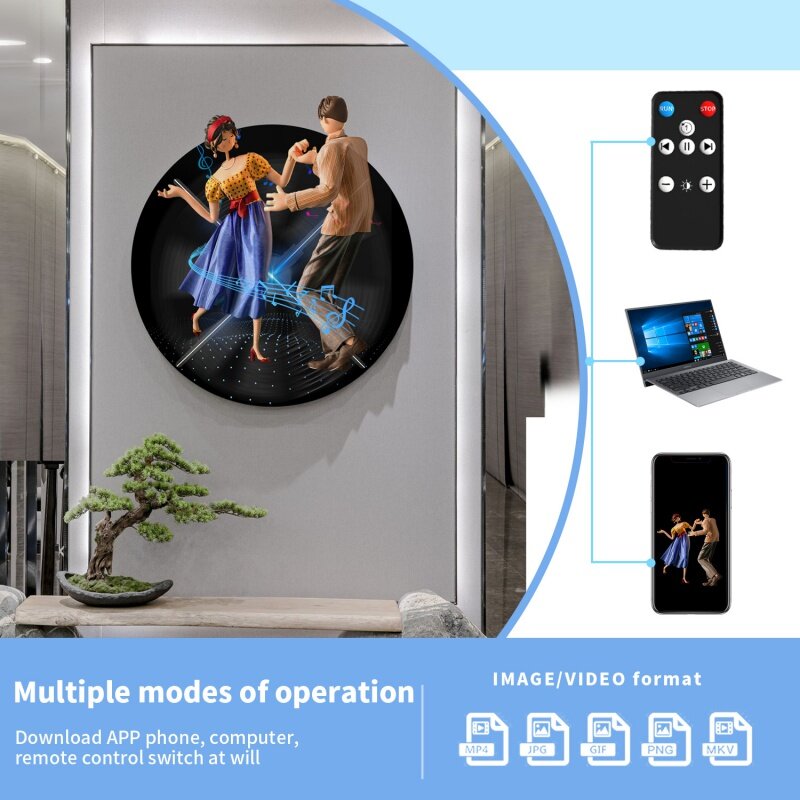 Máquina de publicidad holográfica 3D a simple vista, ventilador de proyector WiFi, pantalla LED, suspensión giratoria, 60cm, nuevo