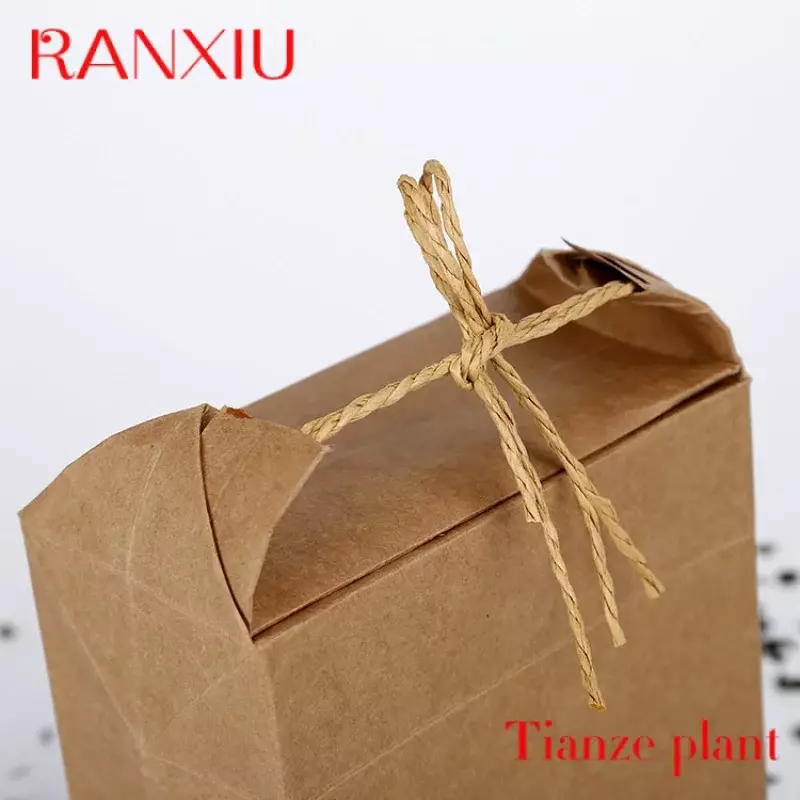 Bolsas de papel kraft de embalaje de arroz con asa, proveedor personalizado de china, 5kg