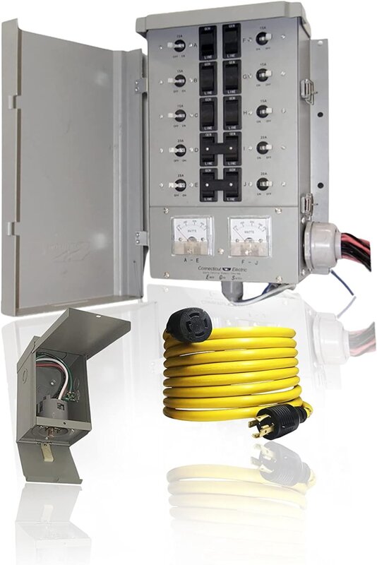 Kit interrupteur de transfert électrique levez Isabel pour générateur, 30 A, 10 circuits, 10 pieds, 7500 Watts