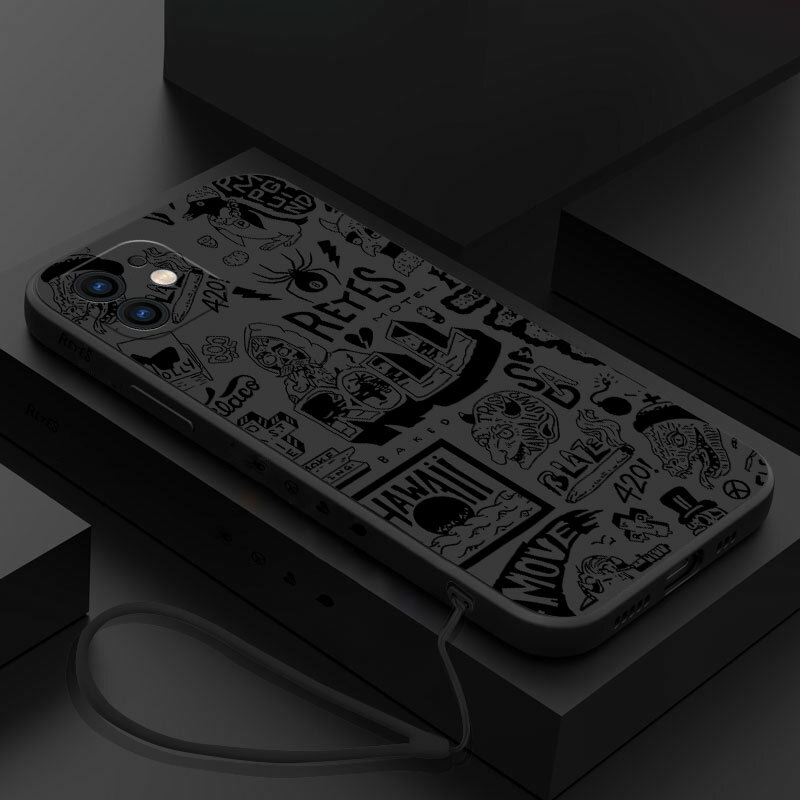 Cute Doodle Funny Pattern Snake Phone Case per OPPO A54 A74 A57 A96 A76 A36 A95 A16 A16K A9 A5 2020 4G 5G Cover in Silicone liquido