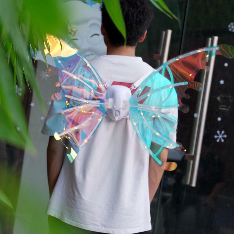 빛과 음악이 있는 나비 날개, 빛나는 요정 날개, 할로윈 분장용 천사 날개, 소녀들을 위한 행복한 생일 파티 장식