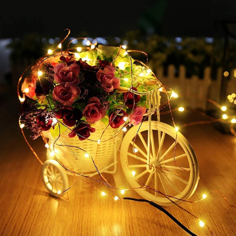 1m/2m/3m/10m scatola di batteria in filo di rame ghirlanda LED decorazione di nozze per la decorazione domestica fata per la decorazione della festa luce della stringa