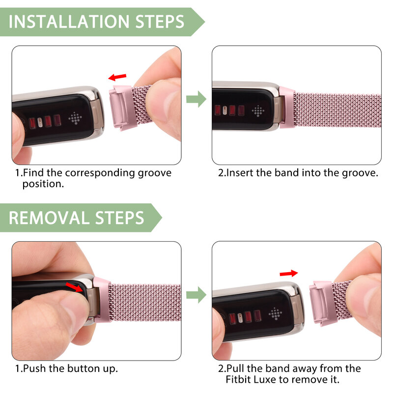 Per cinturino sportivo Fitbit Luxe Band cinturino magnetico intelligente in metallo cinturino per cinturino Fitbit Luxe sostituzione del braccialetto