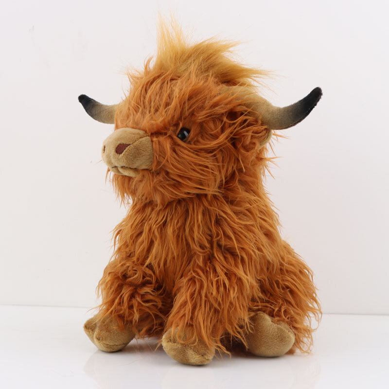 25ซม.จำลอง Highland Cow Plush ตุ๊กตา Stitch ตุ๊กตา Highland Cow ตุ๊กตาหนานุ่ม Kawaii เด็ก Kado Bayi ของเล่น Home Room Decor