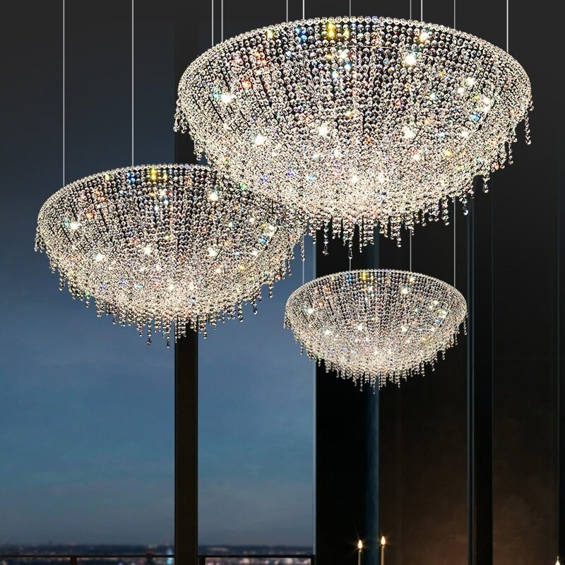 Lampu gantung kristal Talian desainer restoran ruang tamu mewah Hotel lobi seni lampu meja depan perlengkapan pencahayaan mewah