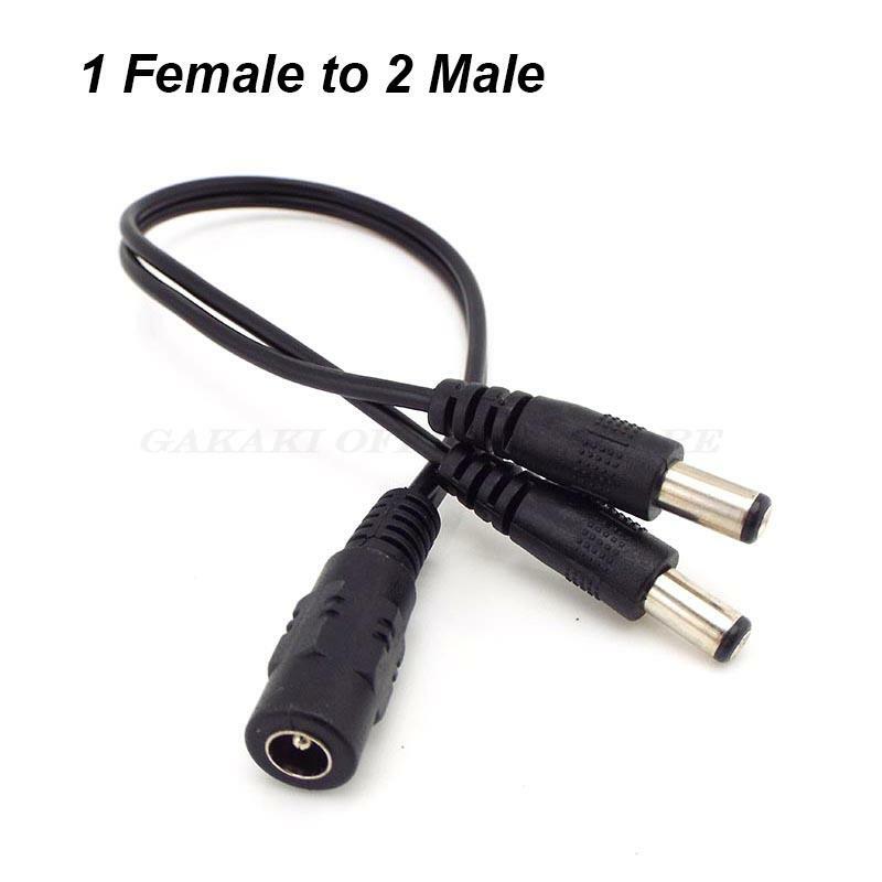 1 Feminino para 2 Masculino 1 Masculino para 2 Feminino Way Connector DC Plug Power Splitter Cable para CCTV LED Strip Light Adaptador de Alimentação