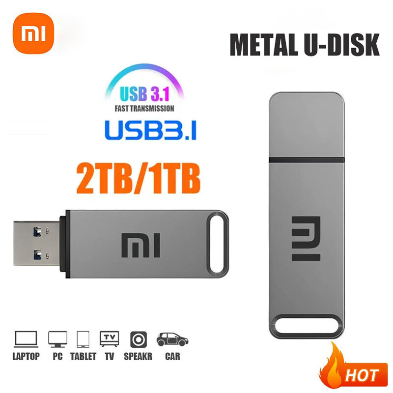 XIAOMI-Clé USB 3.1 haute vitesse, 2 To, 1 To, métal, étanche, USB Type-C, mémoire pour ordinateur, formateurs de stockage