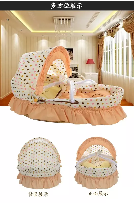 Baby Basket Cornhusk Woven Basket Cart Portable Sleeping Basket Crib Baby Cradle