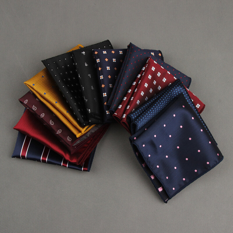 Modne jedwabna chusteczka męskie garnitury w stylu Vintage kieszonkowe kwadratowe serwetki serwetki biznesowy ręcznik na klatkę piersiową w paski, kwiatowy akcesoria garnitur z nadrukiem