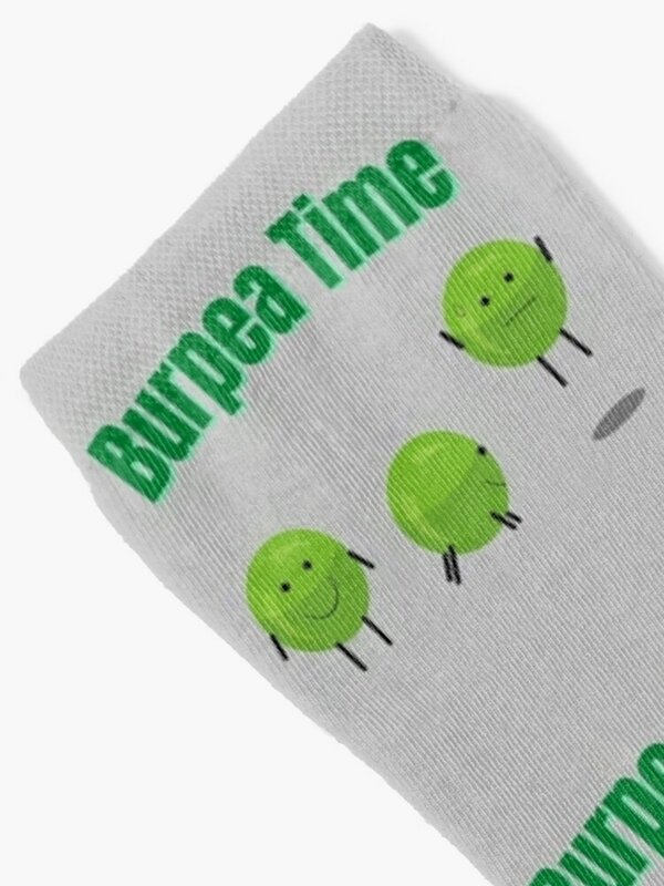 Burpea Time-Chaussettes chauffantes en coton pour hommes et femmes, design drôle Burpee Pun, cadeaux de Noël