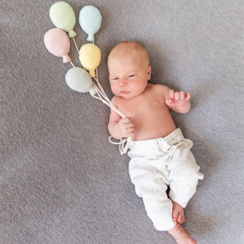 67jc Pasgeboren Foto Rekwisieten Vilt Wolk/Ballon Set Baby Fotoshoot Achtergrond Decoratie