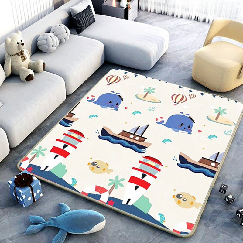 Baby Play Mats Doubel Sided Animals Kids Rug Educational Toys for Children Soft Floor Toddler Crawling Carpet Game Activity Gym