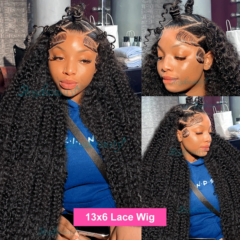 Perruque Lace Front Wig Deep Wave Naturelle Bouclée, Cheveux Humains, HD, 13x6, 13x4, 30 Pouces, 250%, pour Femme