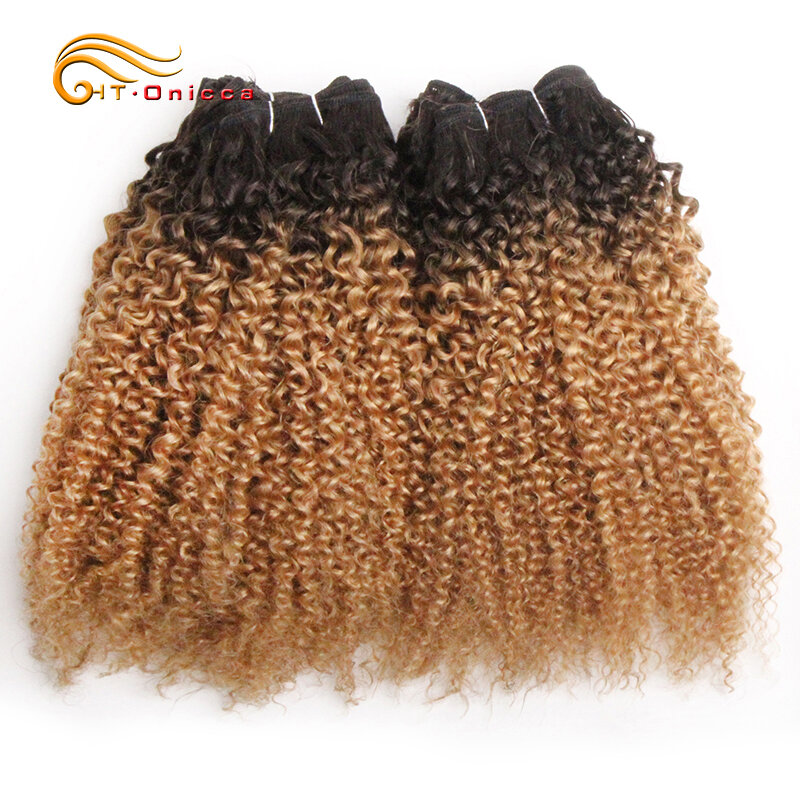 6Pcs/Lot Peruvian Curly Bundles Jerry Curl Double Drawn Human Hair Remy Funmi Hair T1B 30 99J Colored Hair Extension