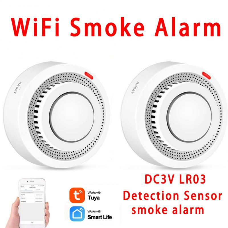 Detector de fumaça WiFi para segurança doméstica, Tuya Smart Life, Smoke Sensor, Alexa e Google Assistant