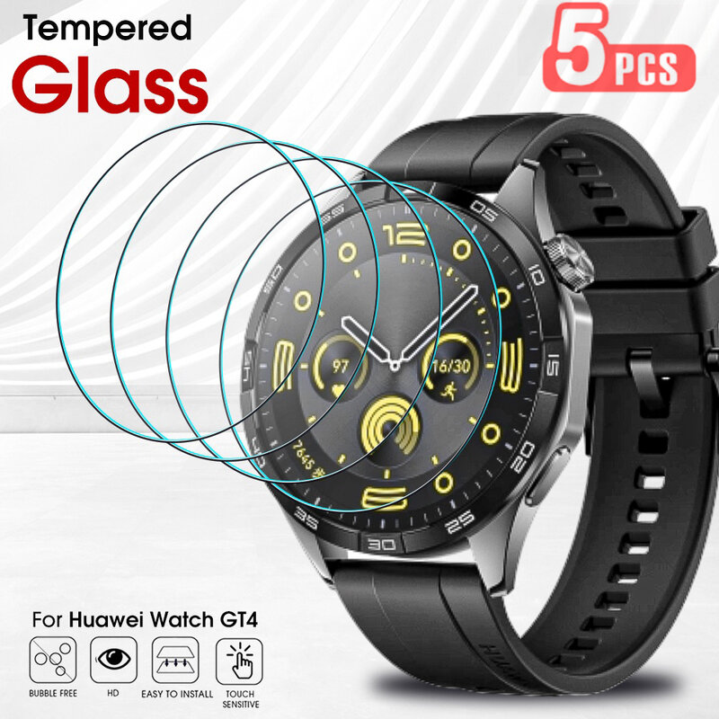 1/5pcs Härte gehärtetes Glas für Huawei Uhr GT 4 Displays chutz folie 41mm 46mm gehäuse freundliche Schutz folie für GT4 GT 4