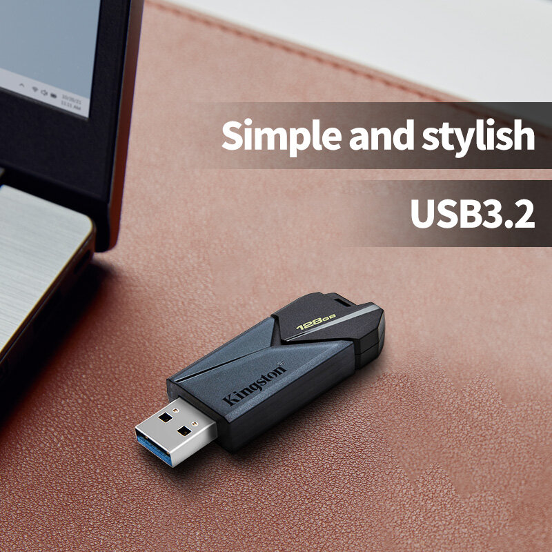 Kingston-DTXON USB Flash Drive para computador, Pen Drive preto, USB 3.2, 64GB, 128GB, 256GB, Stick Memory