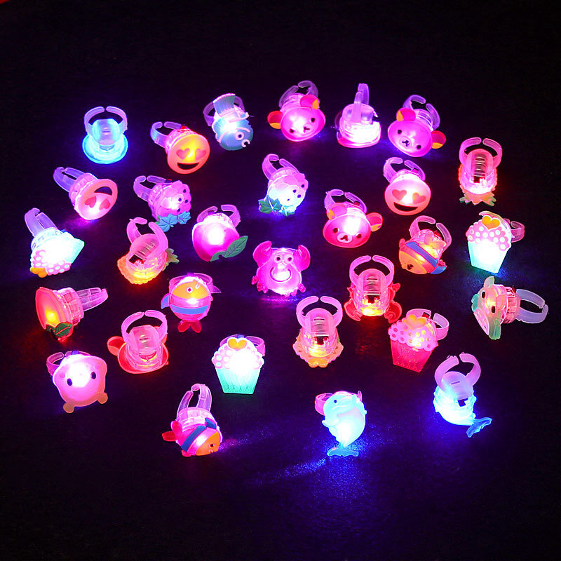 Светящиеся Кольца со звездами, 1 шт., светящиеся в темноте детские игрушки, светящиеся светодиодные Мультяшные огни, светящиеся в темноте игрушки для детей, игрушки