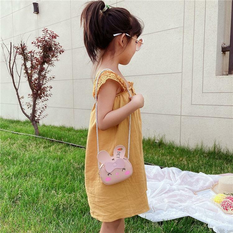 2023 Kids Pu Shoulder Bags Cute Rabbit Pattern Purse Cartoon Toddler Messenger Bag
