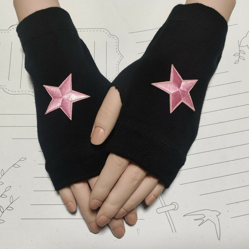 Перчатки с пятью острыми носками для всех сезонов, мужские и женские эластичные черные вязаные хлопковые перчатки без пальцев