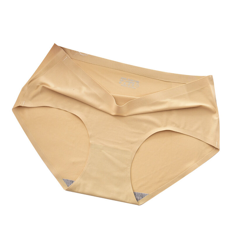 Seamless Ice Silk Panties For Women Intimate Briefs Size XXL Mid-waist Underwear Solid Comfort Options Lingerie Under panties