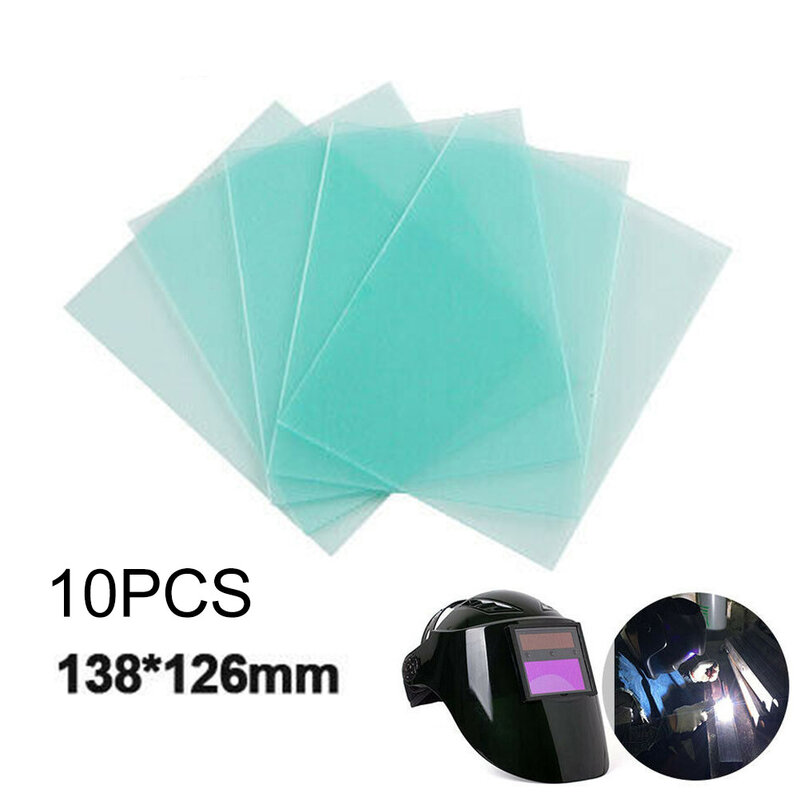 투명 PC 용접 보호 커버 렌즈 플레이트, 용접 헬멧 마스크 렌즈 교체 예비 보호 보드, 10 개