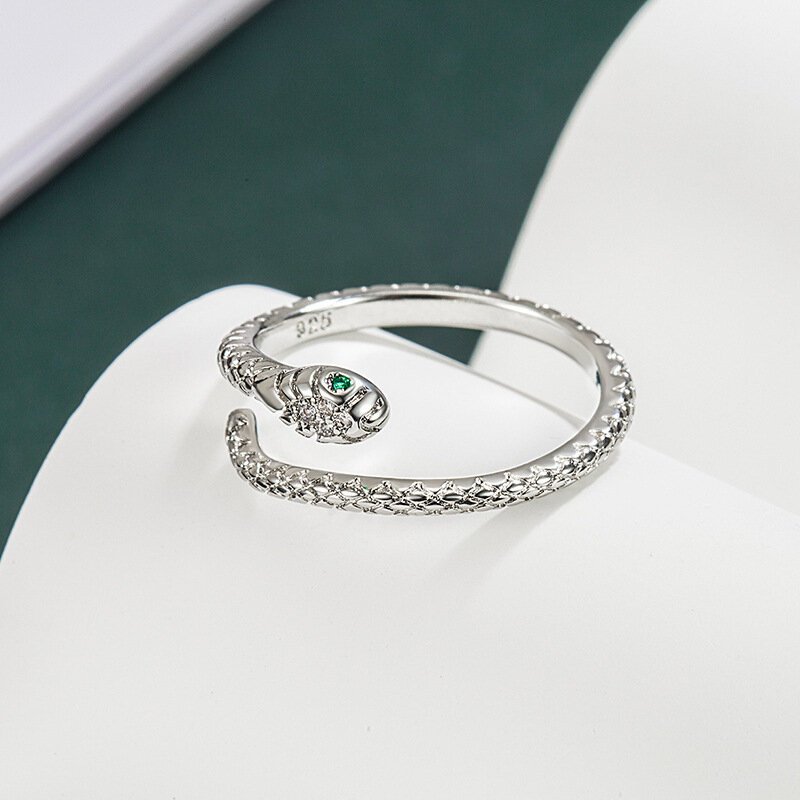 Cincin ular perak Sterling 925 Fashion, cincin bentuk hewan, hadiah ulang tahun untuk wanita, perhiasan istimewa