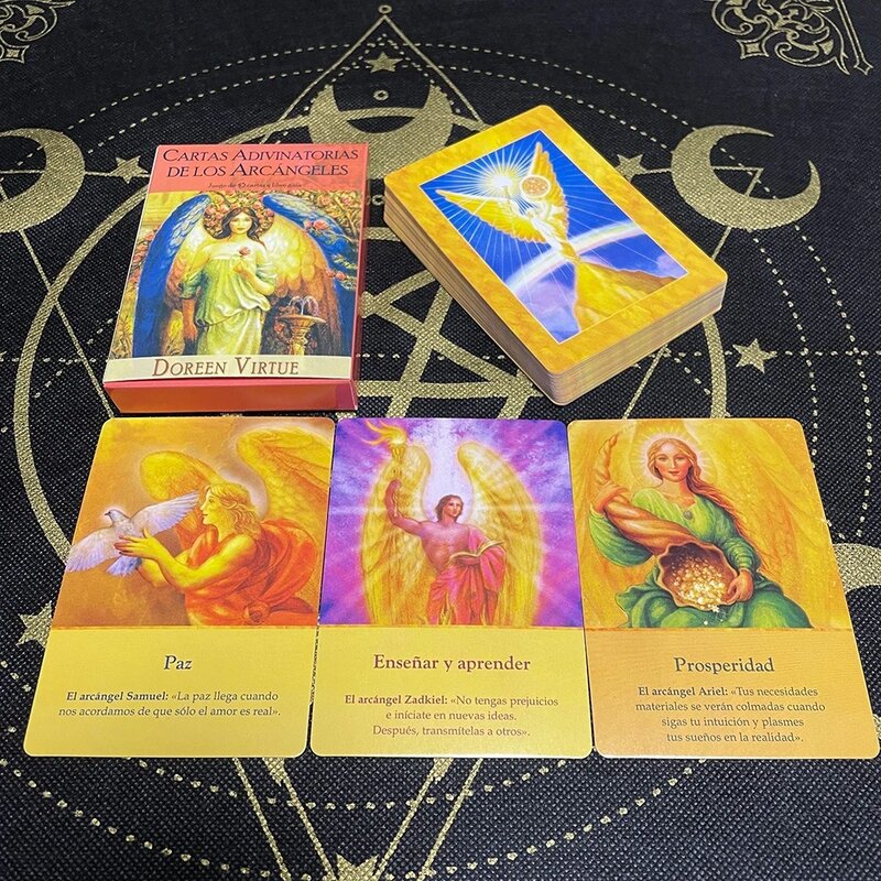 10.4*7.3cm Archangel Oracle Cards In versione spagnola Fate Tips Angels Oraculos giochi da tavolo Deck 44 Pcs Cards