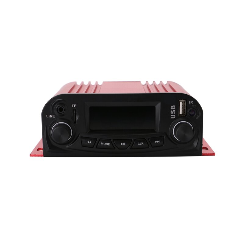 Amplificador de potência universal com display LCD, 12V, peças modificadas, motocicleta, carro, USB, áudio, ajustável