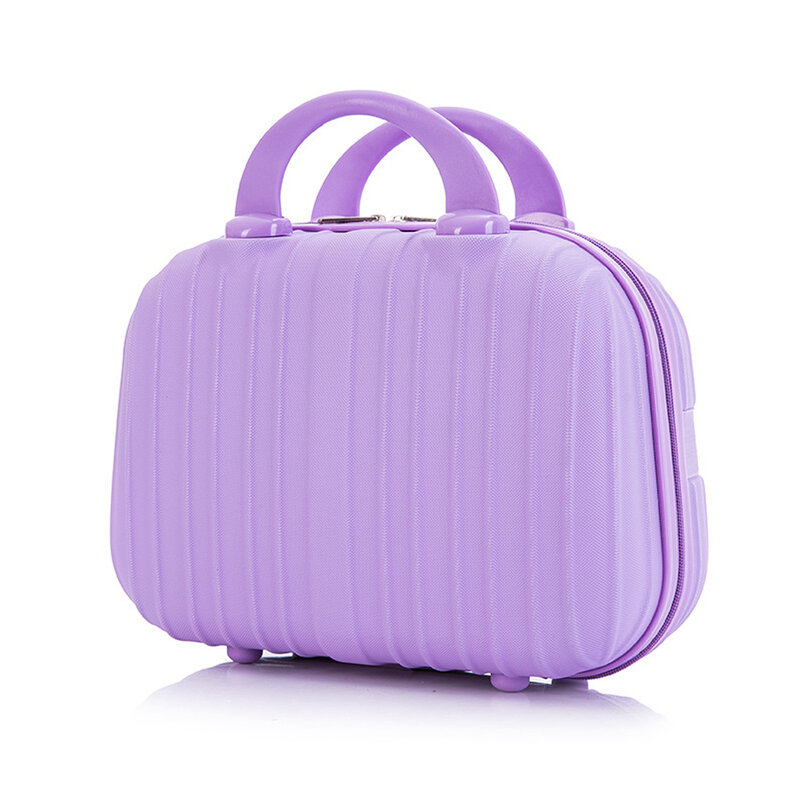 Bolsa de maquillaje de viaje para mujer, Maleta pequeña púrpura impermeable con asa, 14 ", tamaño: 31-25-14,5 cm