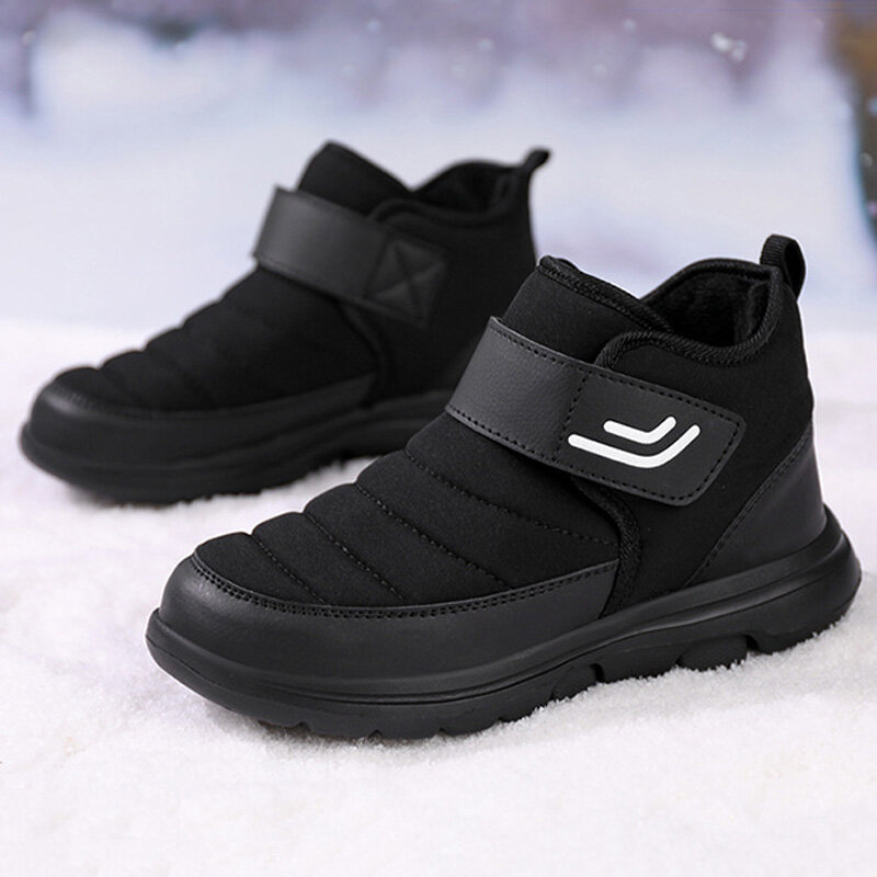 Уличные новые высокие зимние ботинки для мужчин и женщин, бархатные черные хлопковые ботинки, нескользящая непромокаемая повседневная обувь для пар