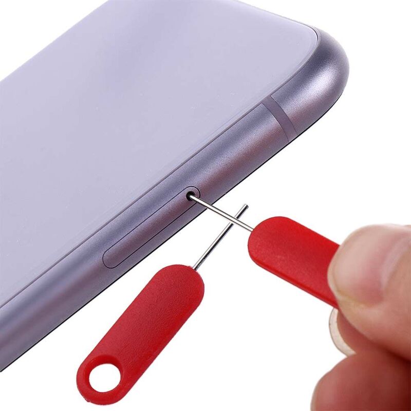 10 stücke rote SIM-Karte Fach Entfernung Auswurf Pin Schlüssel Werkzeug Edelstahl Nadel