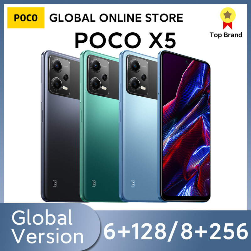 POCO-X5 Versão Global 5G Snapdragon 695 Octa Core NFC, 128GB, 256GB, 6,67 ", 120Hz AMOLED DotDisplay, 33W, 5000mAh Bateria