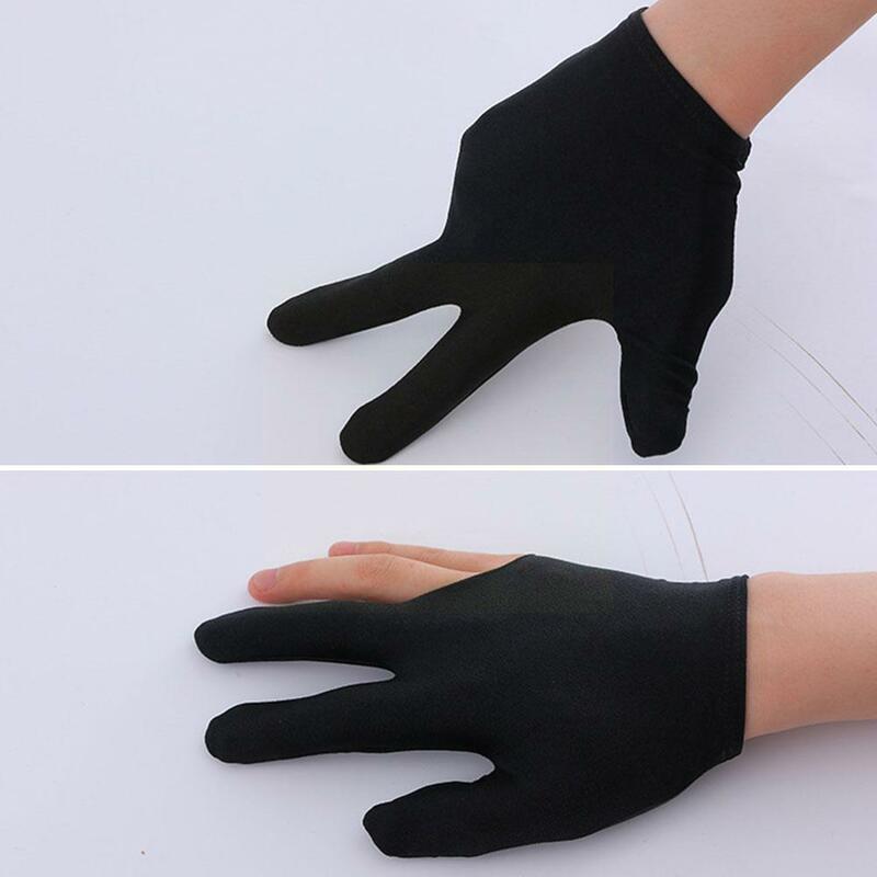 1pair Pool Table Gloves Universal Breathable Anti Slip Open Sports Billiards Finger Three Finger Elastic Glove S6I2