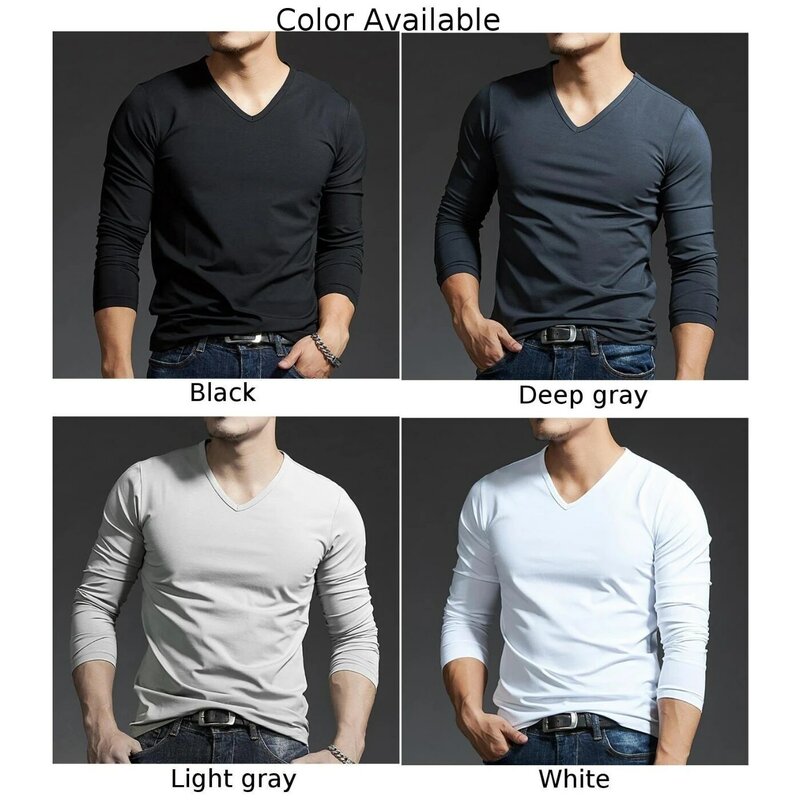 Pulôver de mangas compridas masculino, Top de camiseta, casual, confortável, inverno, outono, forte, elegante, moda, primavera