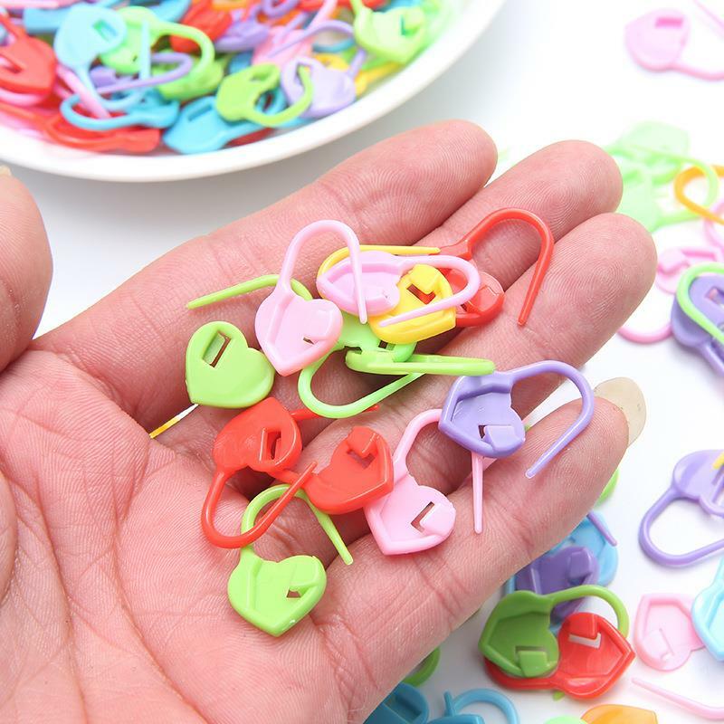 20/50pcs Plastic Resin Small Clip Locking Stitch Markers Crochet Latch Knitting Tools Needle Clip Hook Sewing Tool Mixed Color