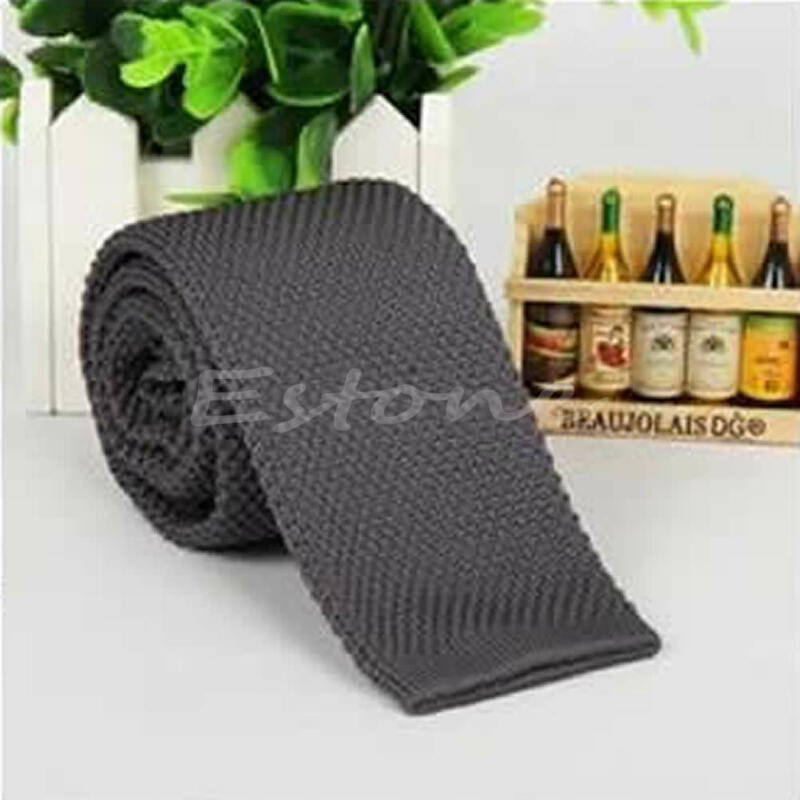 Fashion Mens Solid Casual Tie Knit Knitted Tie Necktie Narrow Skinny Woven