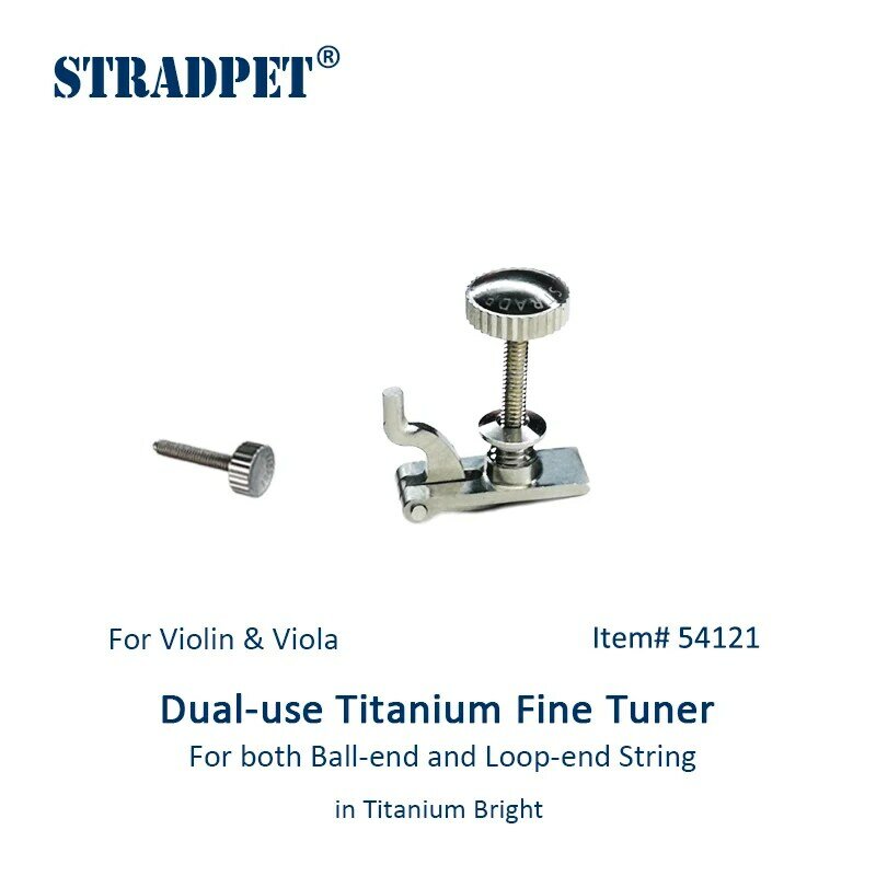 STRADPET 이중 사용 티타늄 파인 튜너, 루프 엔드 및 볼 엔드 스트링, 바이올린 및 비올라용, 신규 특허
