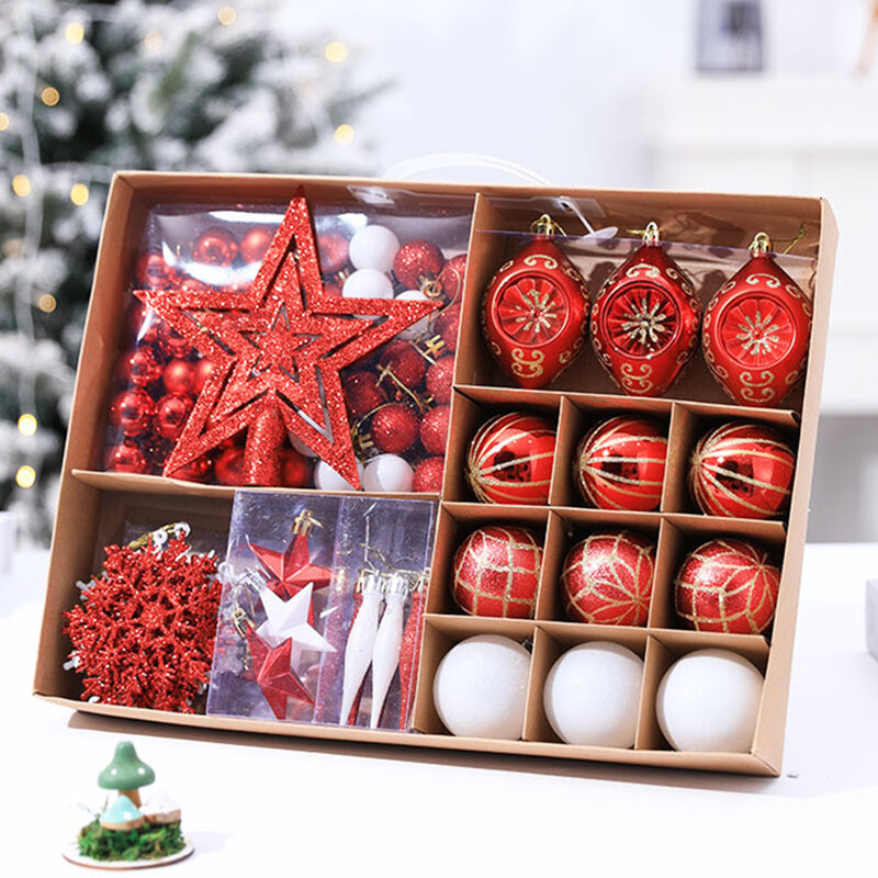 73PCS Party Xmas Ball Various Styles Pendant Brings a Festive Christmas Atmosphere Balls for Parties Weddings Office Buildings
