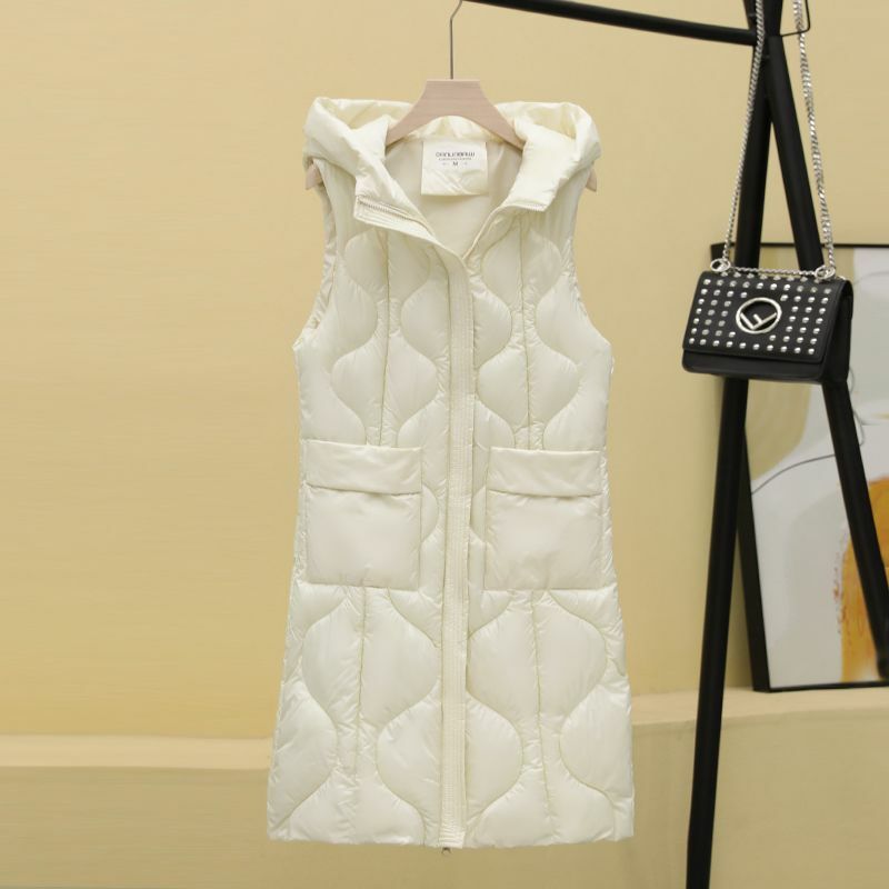 Autumn and Winter Fashion New Women's Down Cotton Vest Loose Commuter Leisure Oversize Women's Hooded Tank Top
