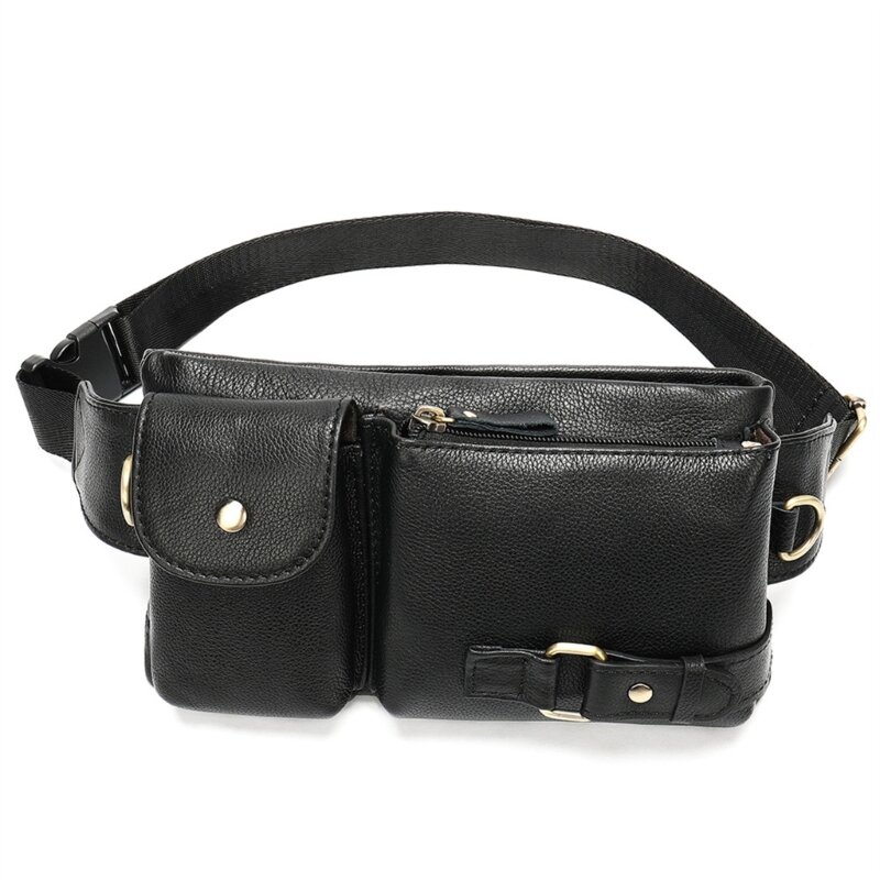 Leather Fanny Packs Crossbody Waist Bag Chest Bags Phone Pouch Adjustable Strap