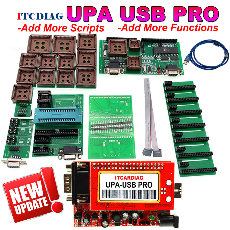 ITCARDIAG-ECU Chip Tunning Tool, UPA programador USB, Adicionar novos scripts com funções NEC, SN: 050D5A5B, UPUSB PRO, V1.3